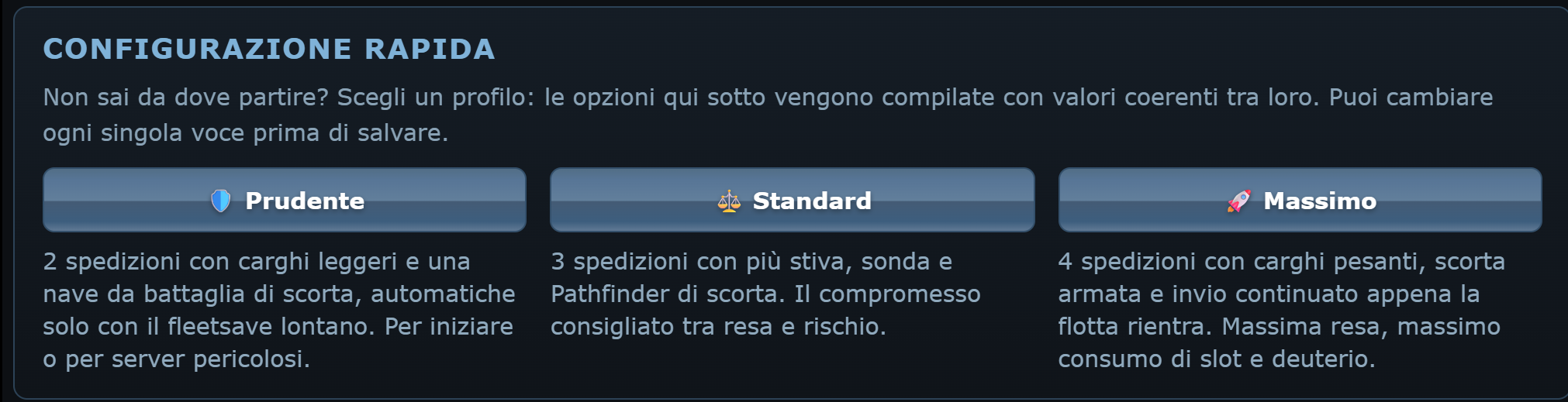 Configurazione rapida delle spedizioni