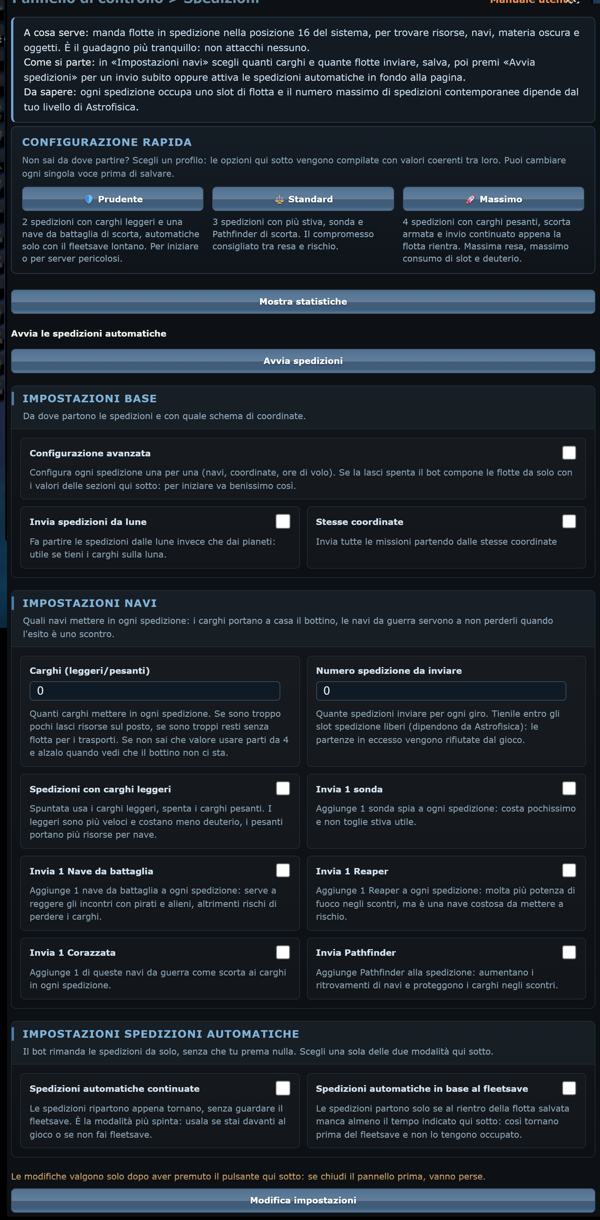 oBot OGame: Spedizioni