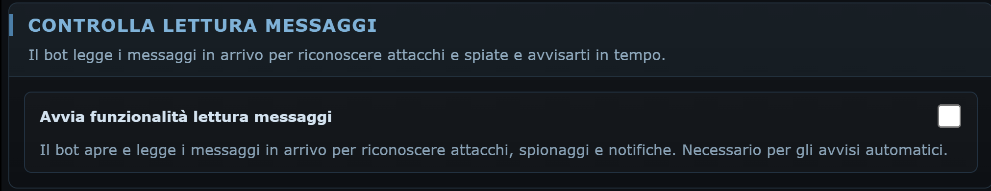 Lettura messaggi